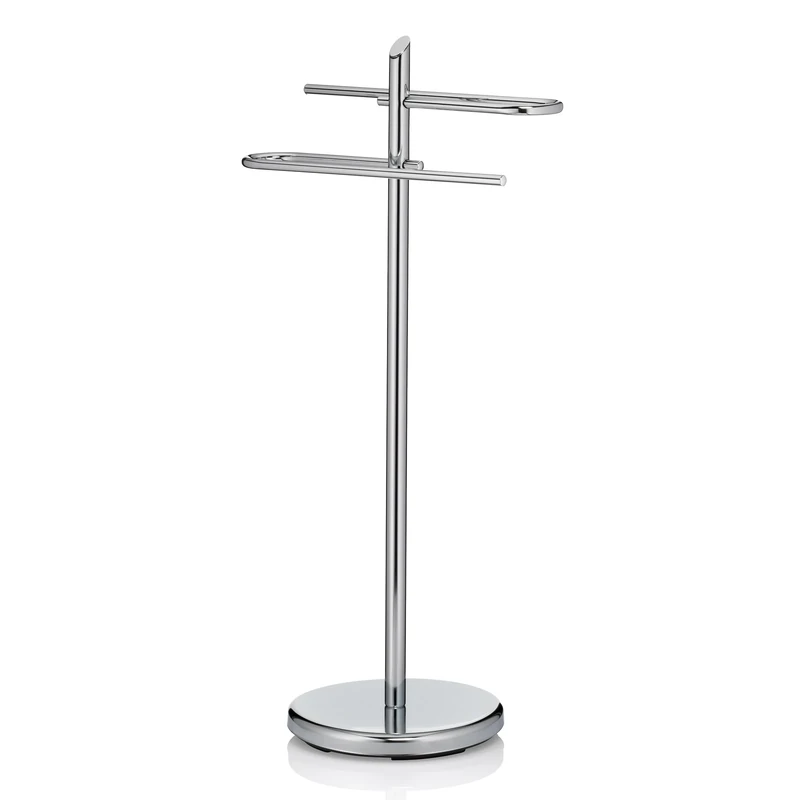 kela towel rail upright 88cm, towel rail with 2 towel rails, KEN, metal chrome-plated, shiny