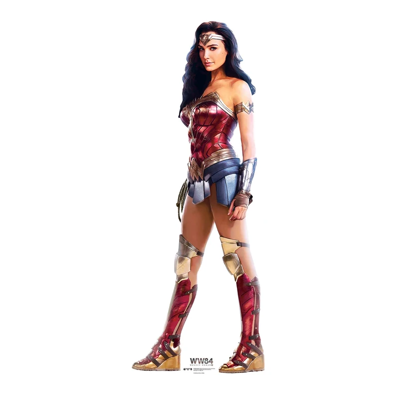 Star Cutouts SC1660 Wonder Woman Action 1984 – Gal Gadot Lifesize Cardboard Cutout with Mini Standee, Hero Costume Display - Image 1