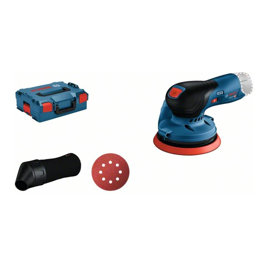 Bosch Professional 12V System GEX 12V-125 cordless random orbit sander (incl. sanding disc (125 mm), 1x sanding paper, dust bag, without rechargeable batteries and charger, L-BOXX 136)