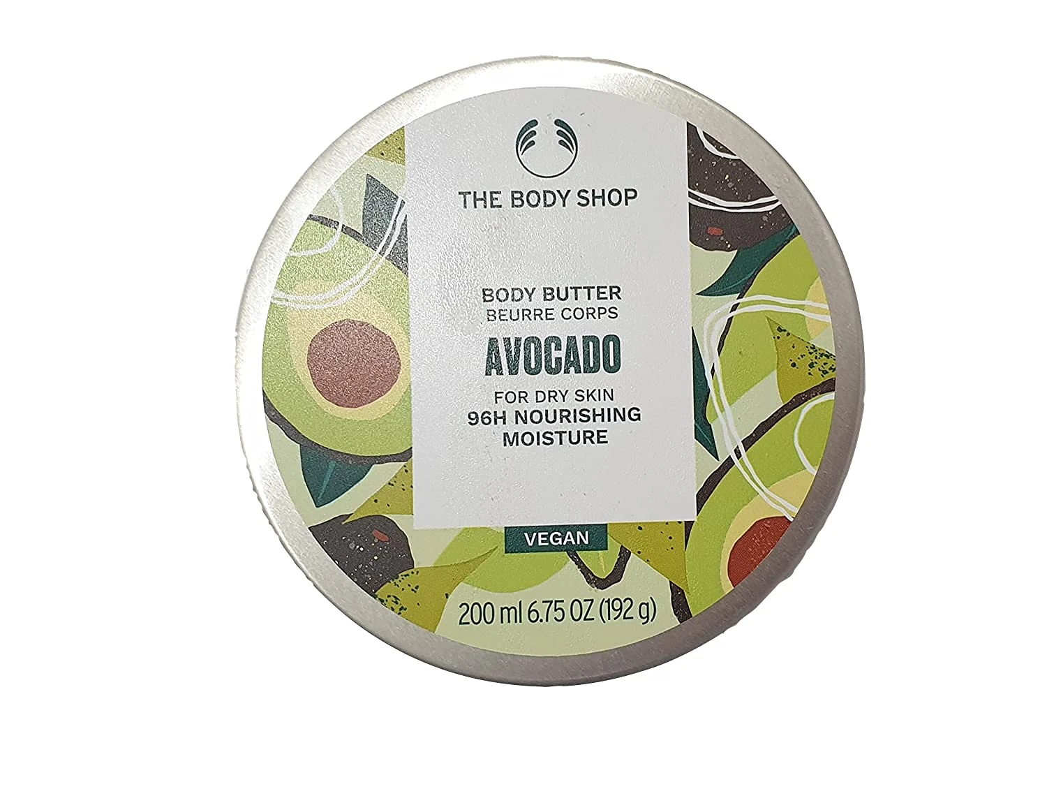 The Body Shop Avocado Body Butter FOR DRY SKIN, protect and Nourish Skin 96HR MOISTURE, VEGAN, Perfect for dry skin