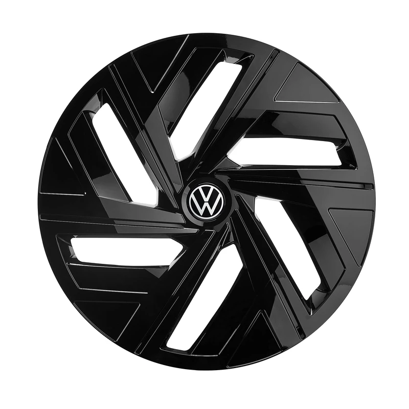 Volkswagen 11A071459ZKC Wheel Trims (Pack of 4) 19 Inch Steel Rims Wheel Trims, Glossy Black