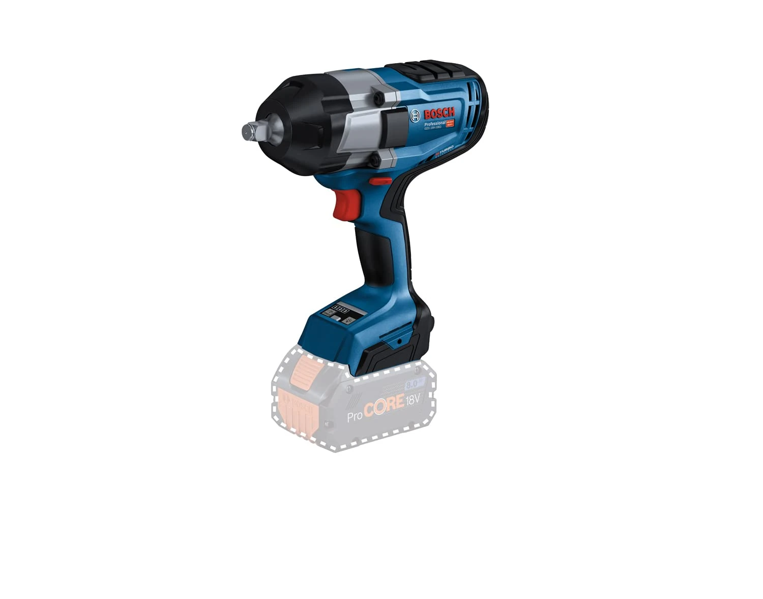 Bosch Professional 18V System BITURBO Cordless Impact Driver GDS 18V-1000 (1000 Nm tightening torque, 1600 Nm breakaway torque, without battery/charger)