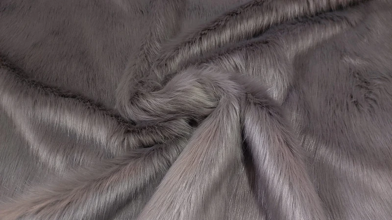 Super Luxury Faux Fur Fabric Material Long Pile Dusty Grey, 1Mtr-150cm x 100cm