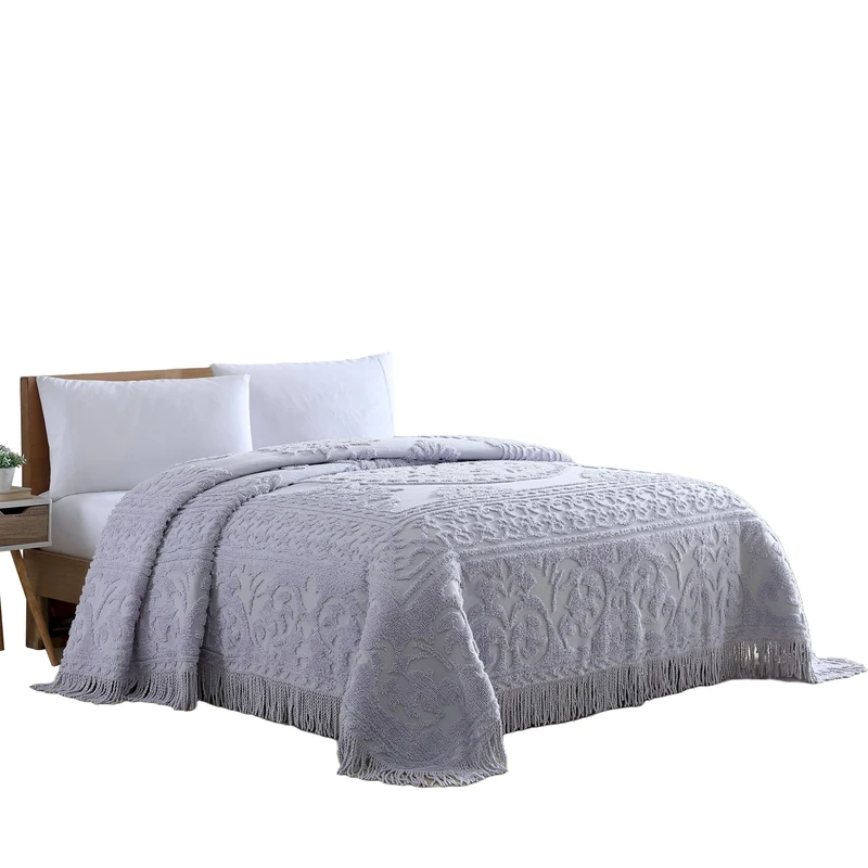 Beatrice Home Fashions Bedspread, Chenille, Lavender, Queen