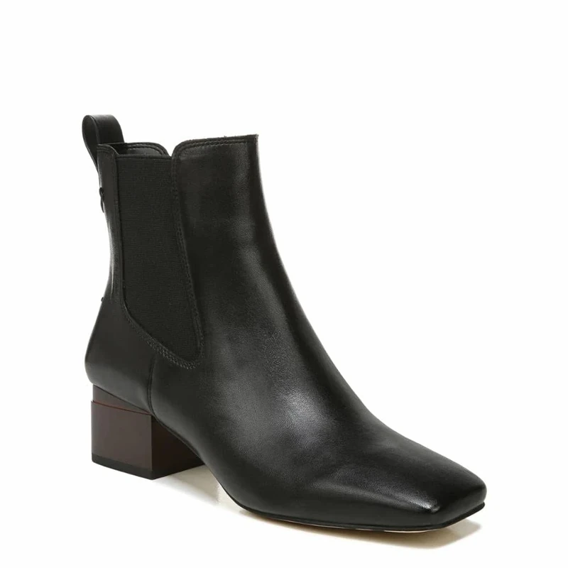 Franco Sarto Waxton Bootie - Black, 5.5 UK, Square Toe, Block Heel