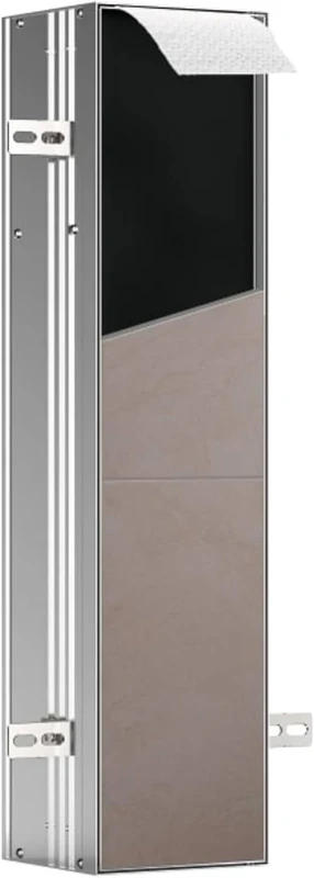 Emco ASIS Plus Flush-Mounted Cabinet Module for Toilet Brush Sets, Bathroom Cabinet with Toilet Roll Holder, Tall Cabinet with Push to Open Function and Right Stop