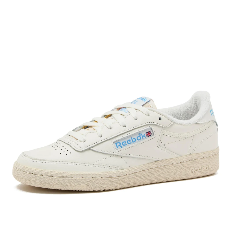 Reebok Women's Club C Sneaker, Chalk/Alabaster/Sky Blue, 3.5 UK
