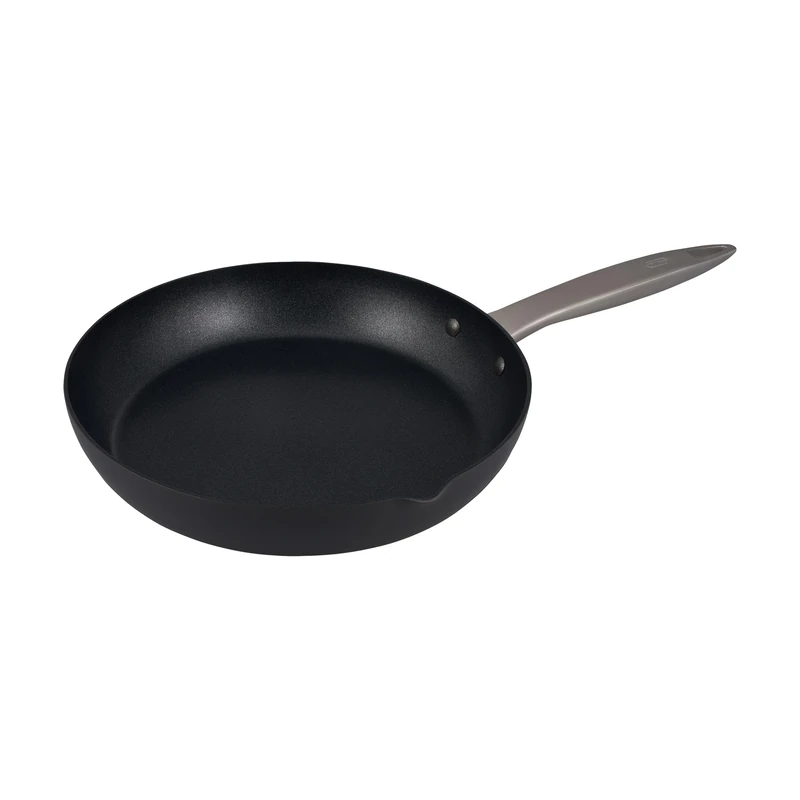 Zyliss E980176 Ultimate Pro Non-Stick Frying Pan with Pouring Lip, 24cm/9.5in, Anodised Aluminium, Black, Alpine Crystals Non-Stick, Suitable for All Hobs Including Induction