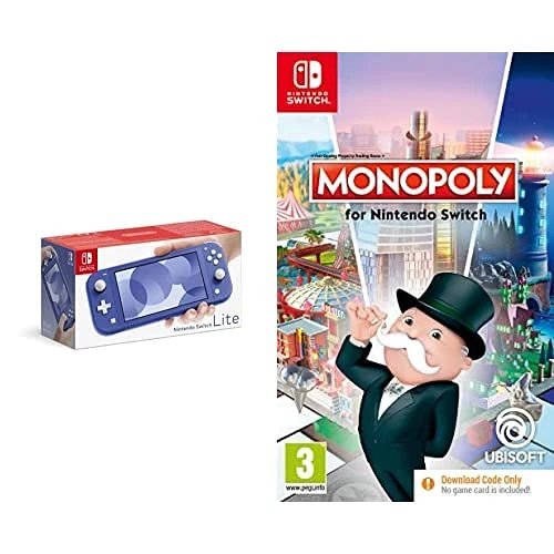 Nintendo Switch Lite Blue & Monopoly (code in Box)