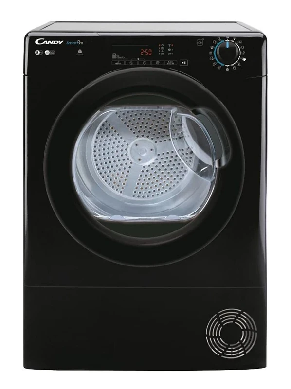 Candy CSOEC8TBGB80 8kg Freestanding Condenser Tumble Dryer, Sensor Dry, Smart enabled, 14 Programmes, 4 Dryness Levels, Black