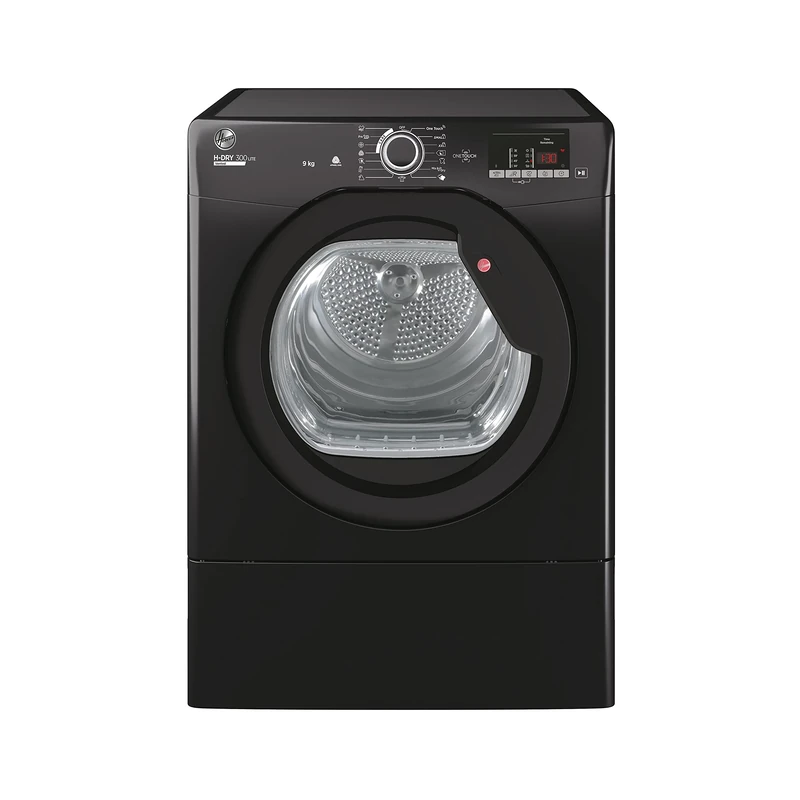 Hoover H-DRY 300 LITE Freestanding Vented Tumble Dryer, 9 Kg, Class C, NFC & hOn App, Anti-Allergy & Advanced Care, Black, 59.6x60.7x85 cm - HLE V9DGB-80