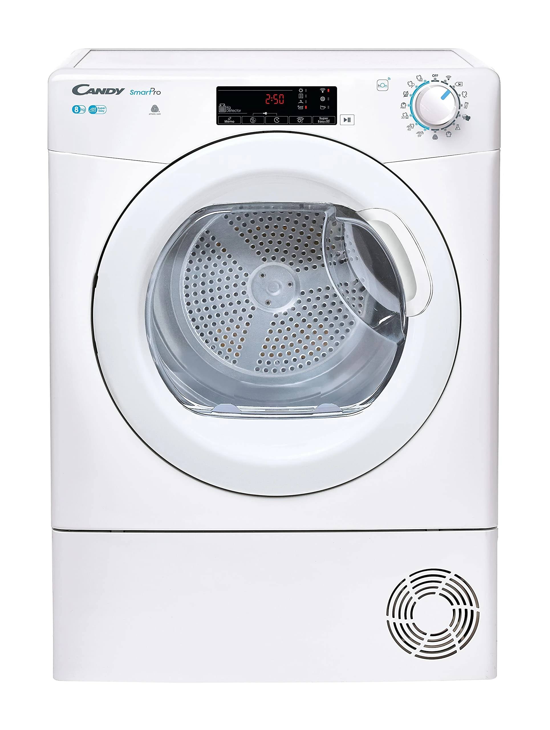 Candy CSOEC8TBG 8kg Freestanding Condenser Tumble Dryer, Sensor Dry, Smart enabled, White