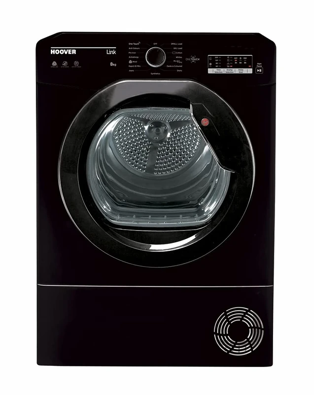 Hoover HLEC8LGB-80 Freestanding Condenser Tumble Dryer, Sensor Dry, 8 kg Load, Black