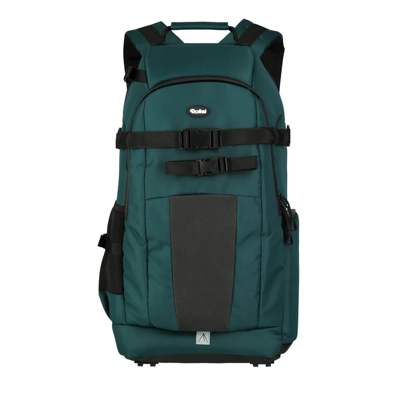 Rollei Fotoliner Ocean L Large Camera Backpack Made of 36 Recycled PET Bottles Including Rain Cover Suitable for Hand Luggage Petrol Blue