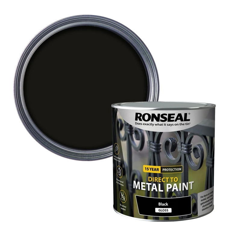 Ronseal Direct to Metal Paint Black Gloss 2.5L