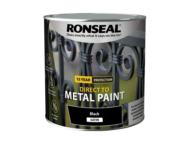 Ronseal Direct to Metal Paint Black Satin 2.5L