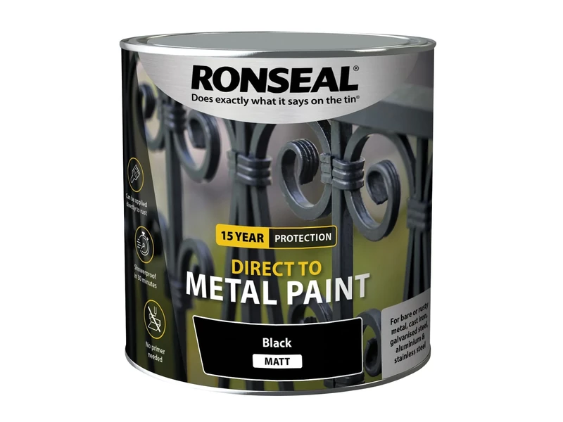 Ronseal Direct to Metal Paint Black Matt 2.5L