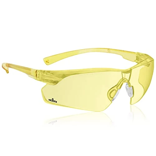 NoCry Protective Blue Light Glasses with Yellow, Anti Fog, Anti Scratch Wraparound Lenses and Adjustable Nose Pad; Lightweight; ANSI Z87.1 Certified