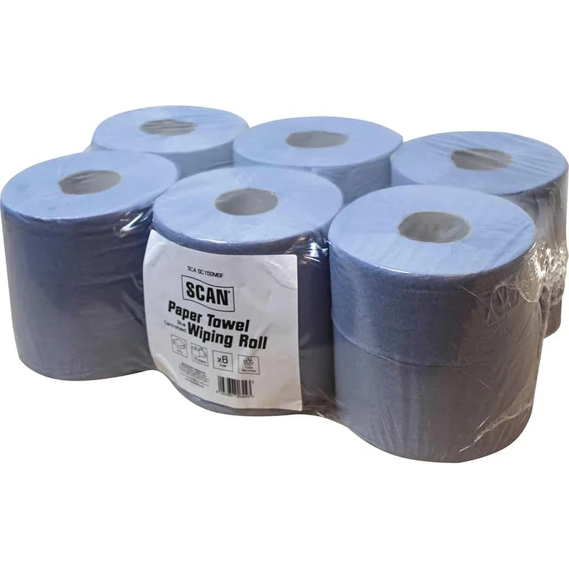 Scan Paper Towel Wiping Roll 2-Ply 176mm x 150m (Pack 6) - Image 1