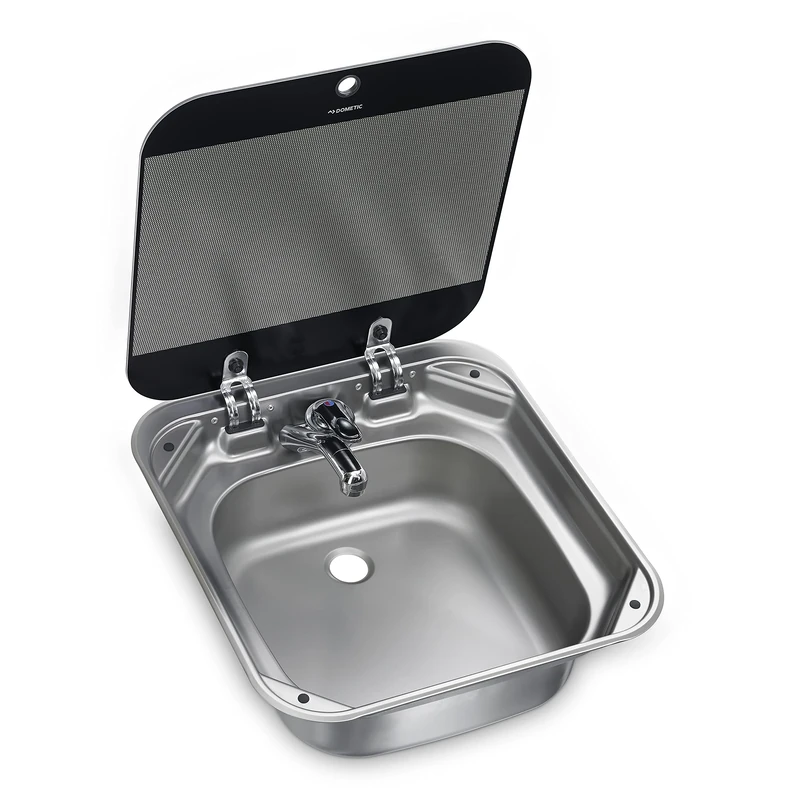 Dometic SNG 4244 Square sink with glass lid, 420 x 440 mm for caravan and camper