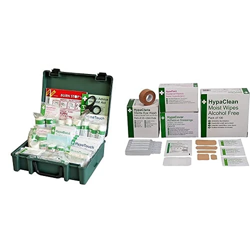 Safety First Aid Group Economy Workplace First Aid Kit BS 8599 Compliant, Medium with Extra Essentials Supersize Kit, Bundle
