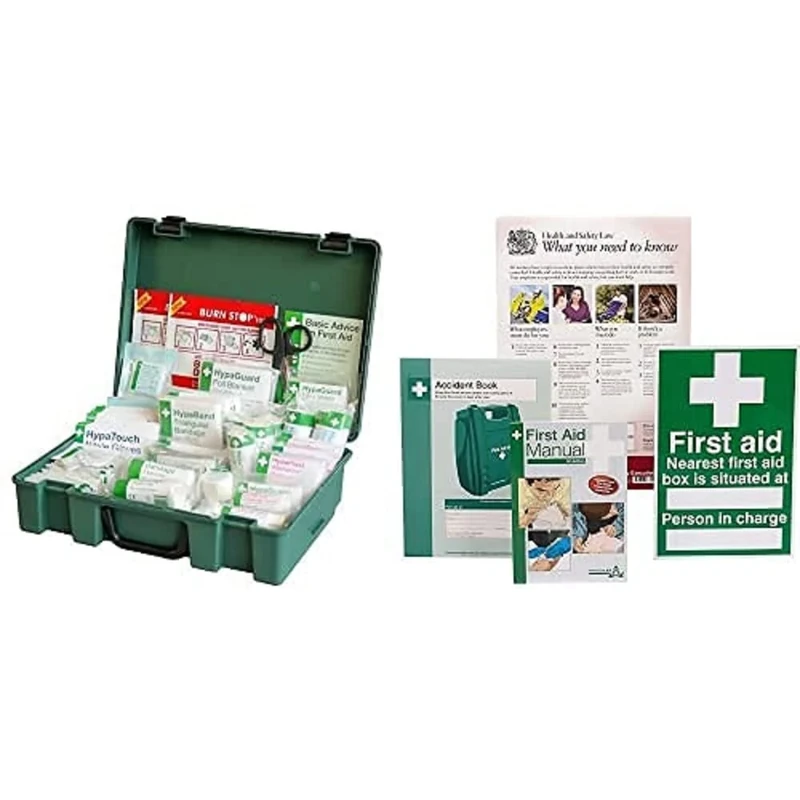 Safety First Aid Group Economy Workplace First Aid Kit BS 8599 Compliant, Large with HSE Compliance Supersize Kit Bundle