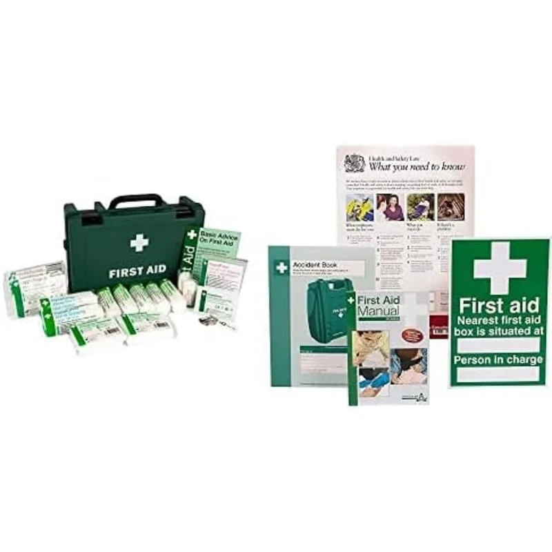 Safety First Aid Group HSE Economy 1-10 Persons First Aid Kit with HSE Compliance Supersize Kit Bundle