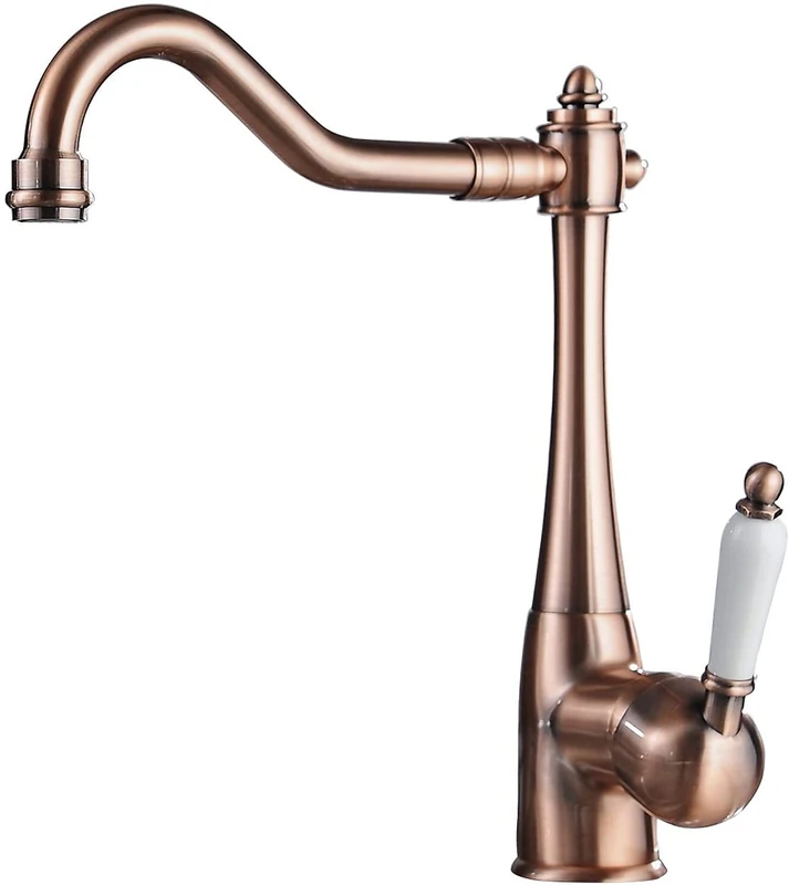 Kitchen Faucet Copper Bar Faucet Single Handle Traditional Period Single Ceramic Lever Kitchen Sink Faucet Antique Mixer Tap One Hole Wet Bar Sink Faucet Victorian Commercial