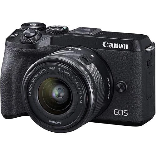 Canon EOS M6 Mark II 32.5MP + EF-M 15-45mm f/3.5-6.3 is STM Lens, 3x Optical Zoom, Black (Renewed)