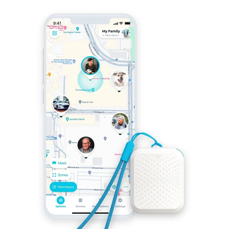 Tack GPS Plus [Lowest Monthly fee| 30 Days Battery Life] - Child, Kids, Pet, Dog, Cat, Elderly, Dementia, Car, Vehicle, Bike, Tracking device. GPS + WiFi Positioning + Indoor Elevation Finder