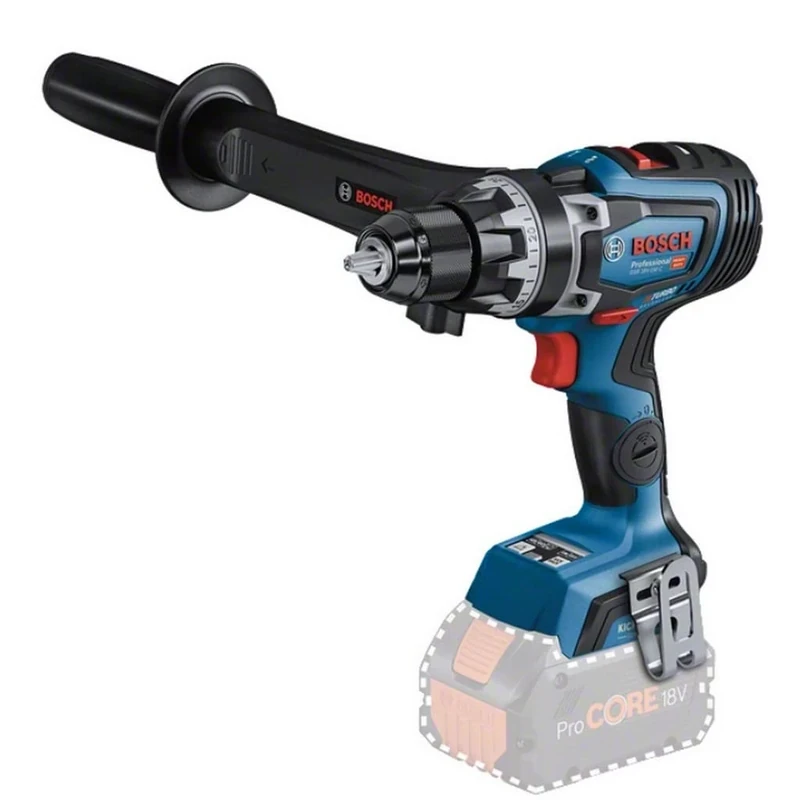 Bosch Professional 18V System BITURBO Cordless Drill Driver GSR 18V-150 C (Maximum Torque of 150 Nm, rotational Speed of 2200 min⁻¹, incl. Aux. Handle, Without Battery/Charger)