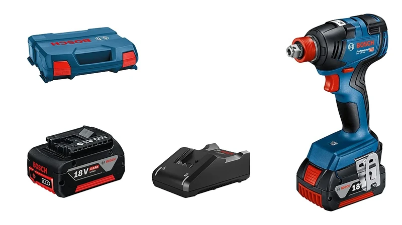 Bosch Professional 18V System Cordless Impact Driver GDX 18V-200 (max. Torque of 200 Nm, incl. 2X 4.0 Ah GBA 18 V Rechargeable Battery, Quick Charger GAL 18V-40, in L-Case)