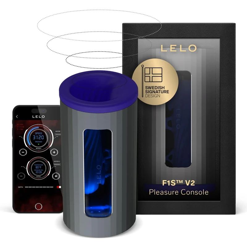 LELO F1S V2 Waterproof Male Masturbator, Male Stroker, Masturbator Sleeve, Sillicone Pocket Pussy, Sex Toy for Man, Sexual Pleasure Tool, Toy with 4 Vibrations, Blue