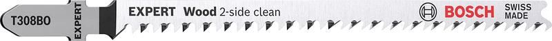 Bosch Professional 25x Expert ‘Wood 2-Side Clean’ T 308 BO Jigsaw Blade (for Plywood, Solid wood furniture board, Length 117 mm, Accessories Jigsaw)