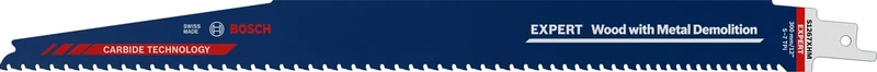 Bosch Professional 10x Expert ‘Wood with Metal Demolition’ S 1267 XHM Reciprocating Saw Blade (for Wood with tough metal, Length 300 mm, Accessories Reciprocating Saw)