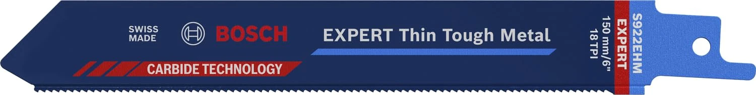 Bosch Professional 10x Expert ‘Thin Tough Metal’ S 922 EHM Reciprocating Saw Blade (for Stainless steel sheets, Length 150 mm, Accessories Reciprocating Saw)