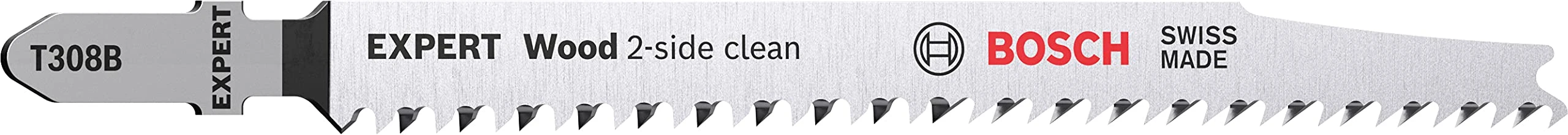 Bosch Professional 100x Expert ‘Wood 2-Side Clean’ T 308 B Jigsaw Blade (for Plywood, Solid wood furniture board, Length 117 mm, Accessories Jigsaw)