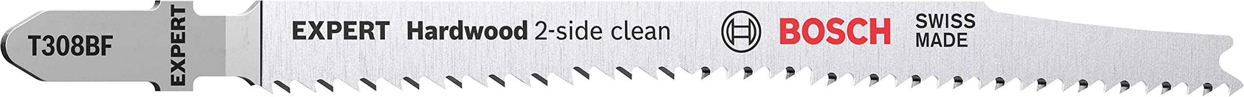 Bosch Professional 100x Expert ‘Hardwood 2-Side Clean’ T 308 BF Jigsaw Blade (for Plastic coated boards, Multiplex board, Length 117 mm, Accessories Jigsaw)