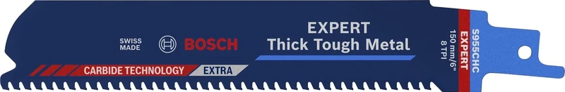 Bosch Professional 10x Expert ‘Thick Tough Metal’ S 955 CHC Reciprocating Saw Blade (for Tough steel, Cast iron, Length 150 mm, Accessories Reciprocating Saw)