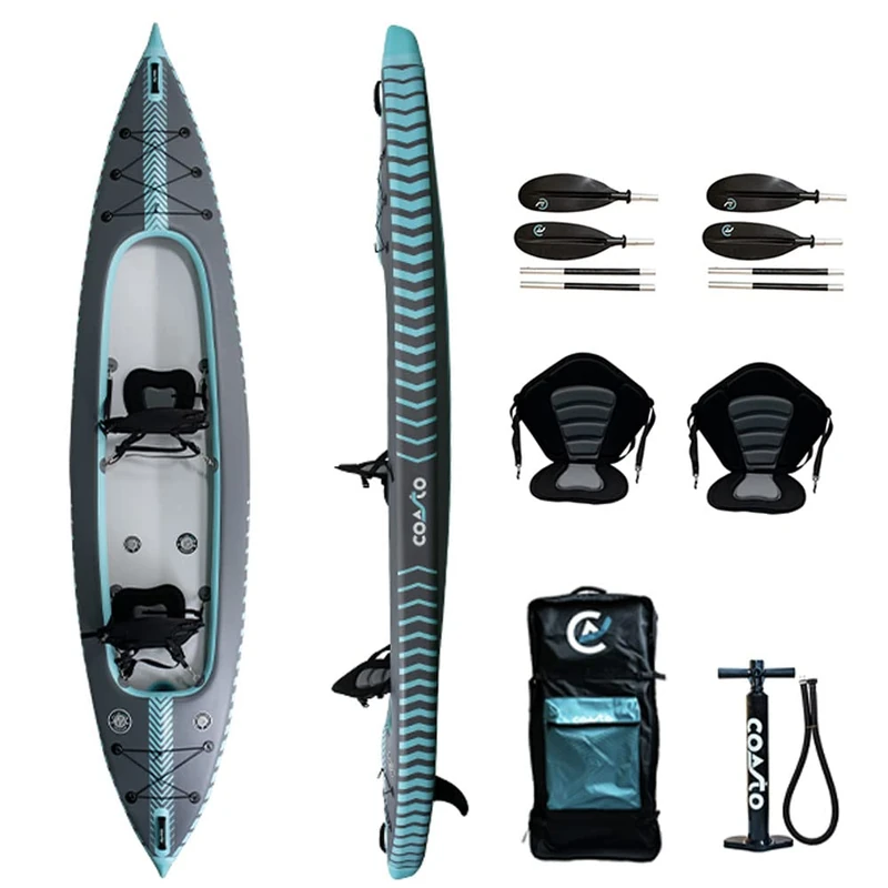 Coasto, Capitole, Inflatable Kayak, Gray/Green Water, 2P, Unisex-Adult - Image 1