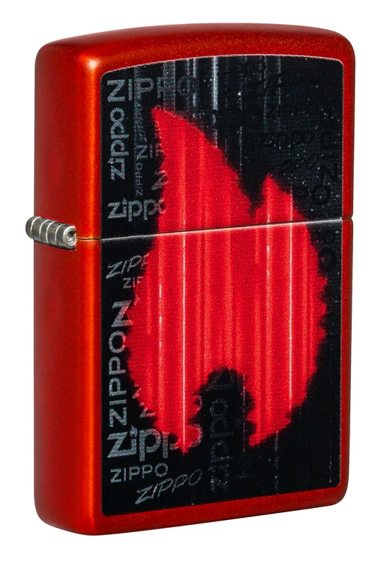 Zippo Windproof Lighter, Gamer Logo Design – Metallic Red, Colour Image – Refillable, Reusable, Windproof Design – Comes in Gift Box – Made in USA