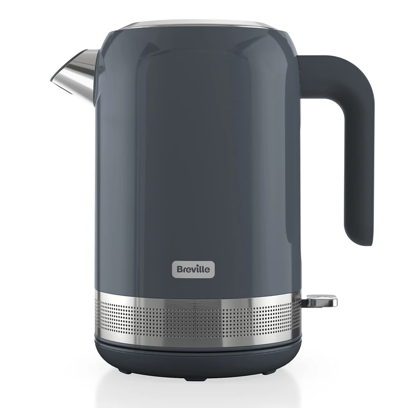 Breville High Gloss Electric Kettle | 1.7L | 3kW Fast Boil | Grey & Stainless Steel [VKT154]