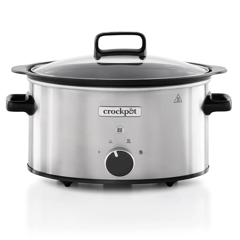 Crockpot Sizzle & Stew Slow Cooker | 3.5 L (3-4 People) | Removable Hob-Safe Bowl Sears Meat & Vegetables | Stainless Steel [CSC085], Manual