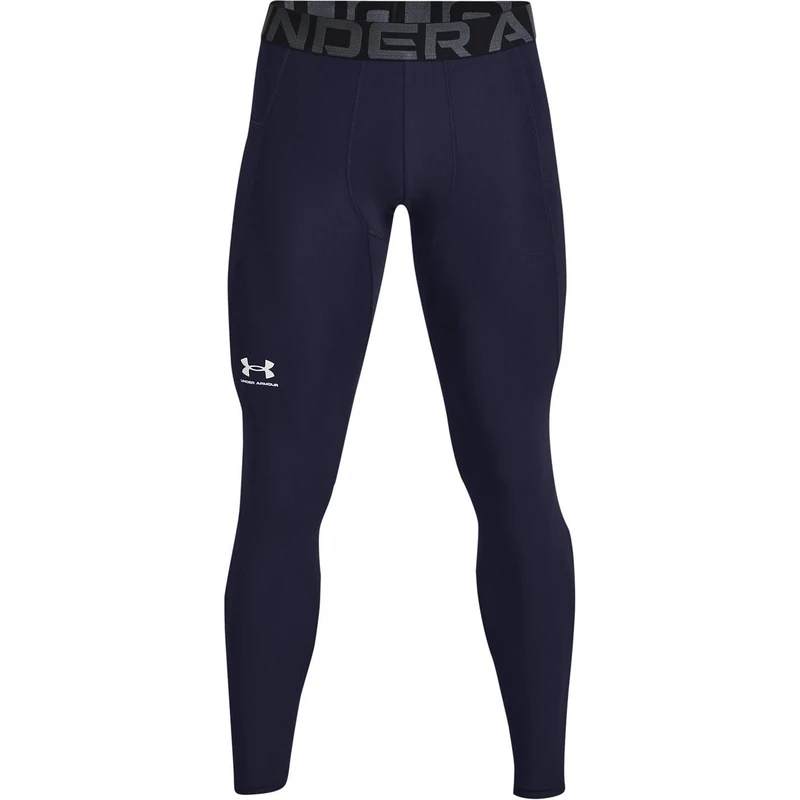 Under Armour Men's HeatGear Leggings, Midnight Navy (410)/White, S Hoch
