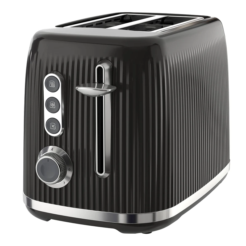 Breville Bold 2 Slice Toaster with High-Lift & Wide Slots | Black & Silver Chrome [VTR001]