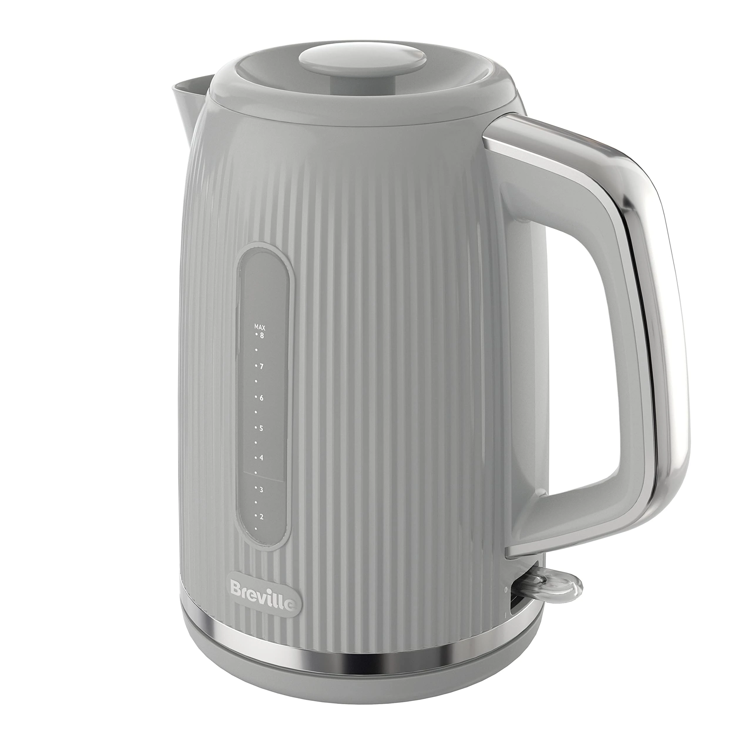 Breville Bold Ice Grey Electric Kettle | 1.7L | 3kW Fast Boil | Grey & Silver Chrome [VKT222]