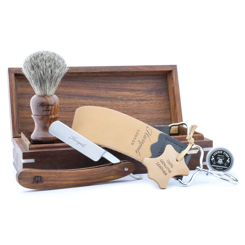 Haryali London 5 Pcs Cut Throat Razor Shaving Kit for Men