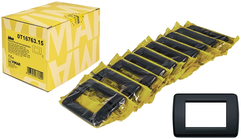 Vimar Idea 0T16763.15 Rondò 3 modules technopolymer, 10 Pieces, Graphite Grey