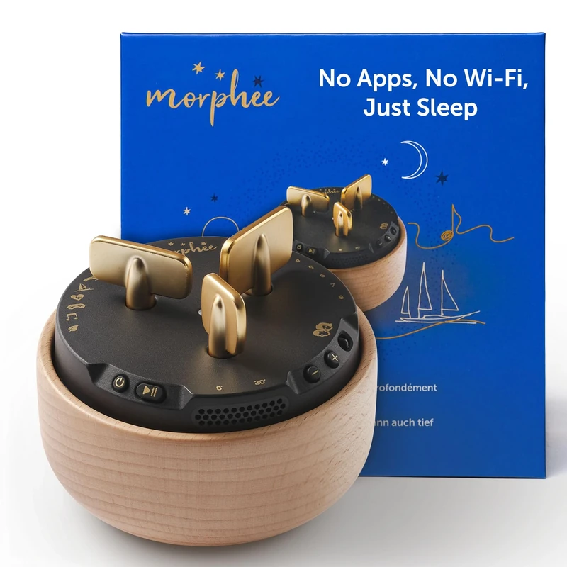 Morphee Sleep Meditation Fall Asleep Fast Sound Machine for All Ages – 210 Meditation Sessions, Music & Nature Sleep Sounds – Relaxing Sleep Music, Portable Sound Machine Baby, Kids, & Adults-Friendly