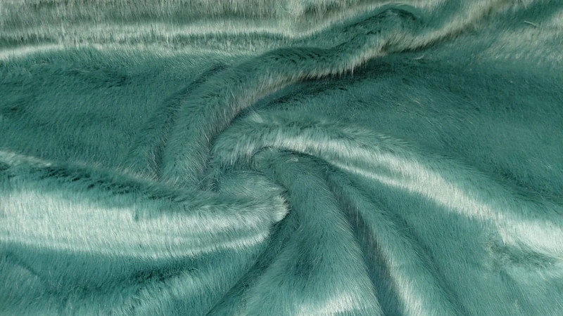 Super Luxury Faux Fur Fabric Material - Devon Green, 1Mtr - 150cmx100cm - 60"x39" in